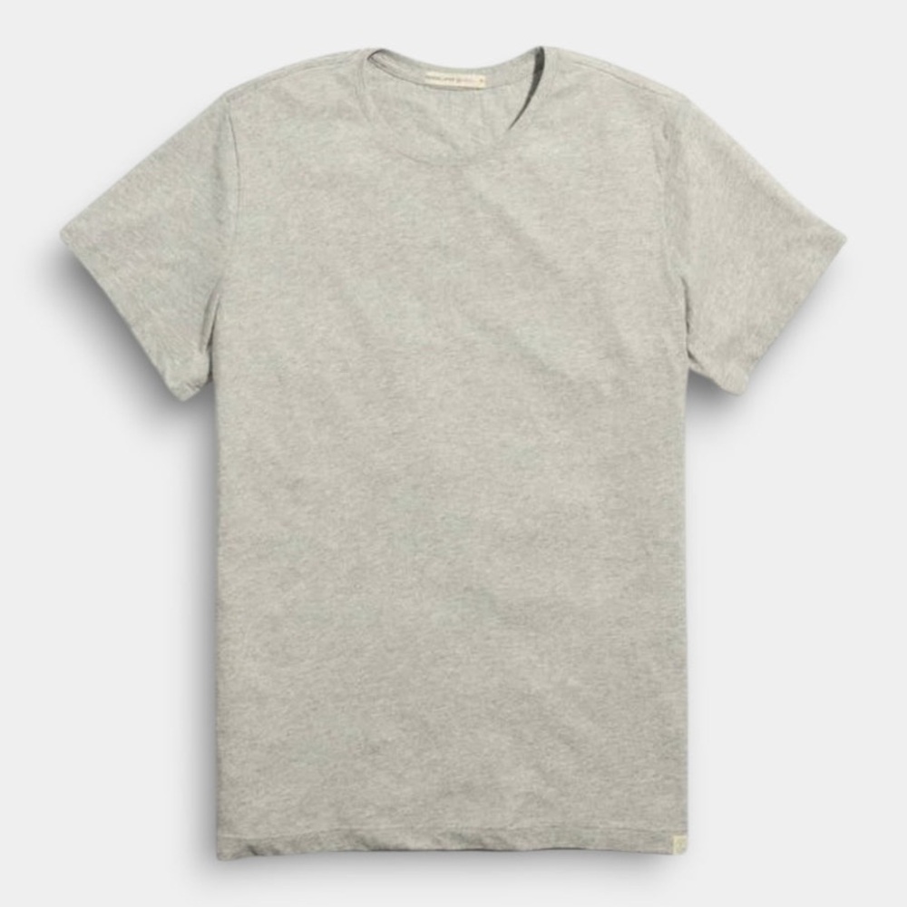 Marine Layer Men’s Re-Spun Signature Crew Neck Tee in Ash Heather Gray Grey - S